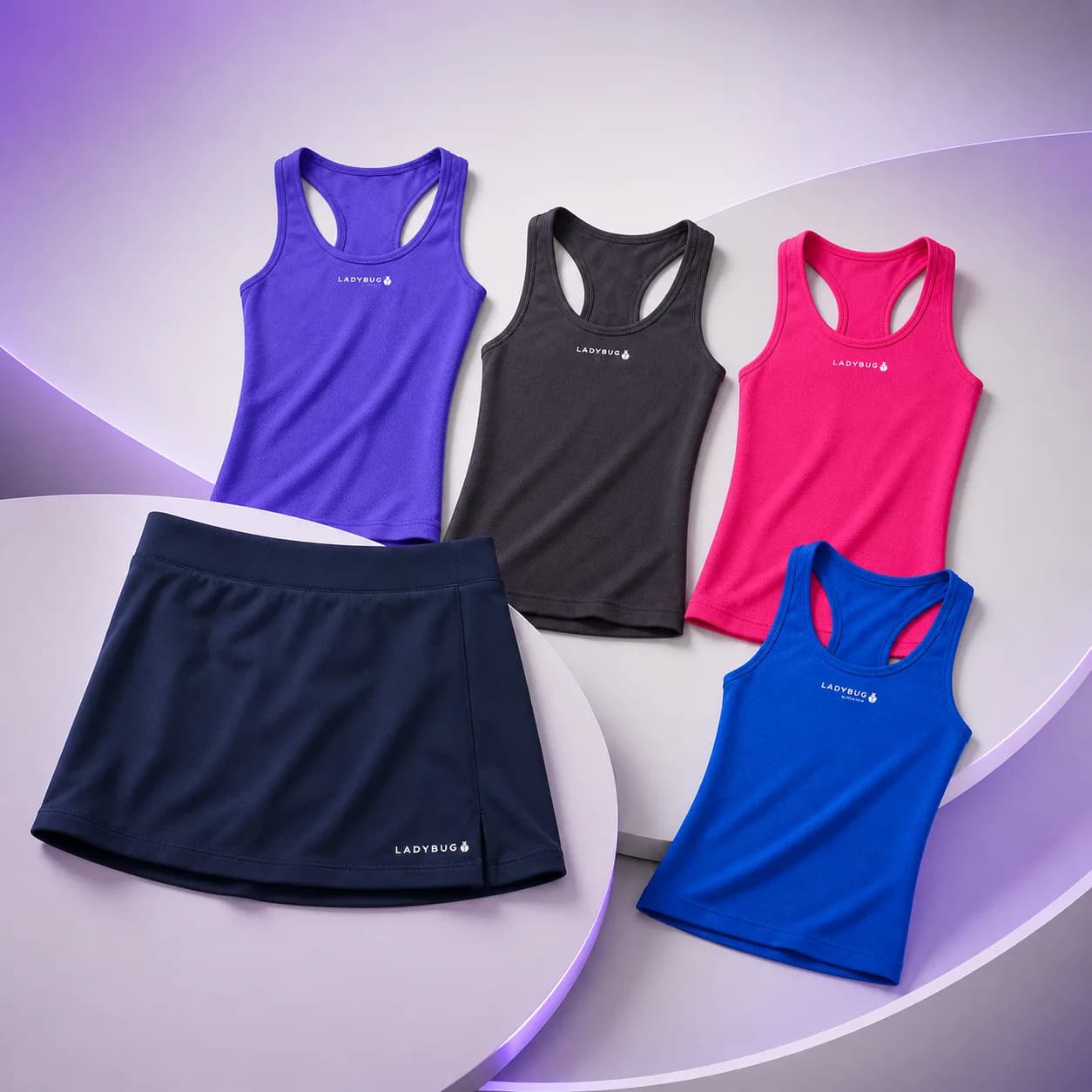 Prendas deportivas LADYBUG Hockey en violeta, azul, negro y rosa