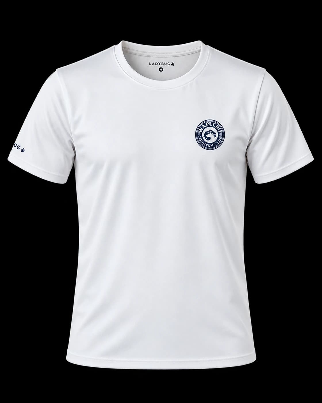 Camiseta blanca personalizada Mapuche, foto de catálogo retocada